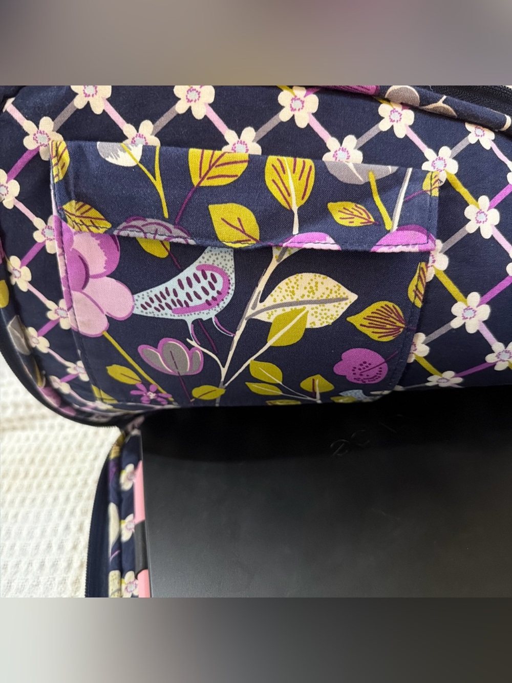 Vera Bradley Purple Floral Quilted Laptop Sleeve with Green Accents - Picture 4 of 5